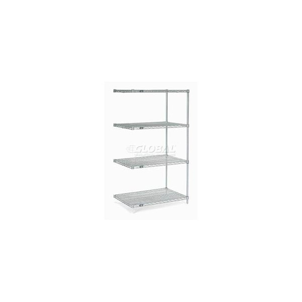 Global Equipment Nexel Stainless Steel Wire Shelving Add-On 36"W x 24"D x 86"H A24368S - main